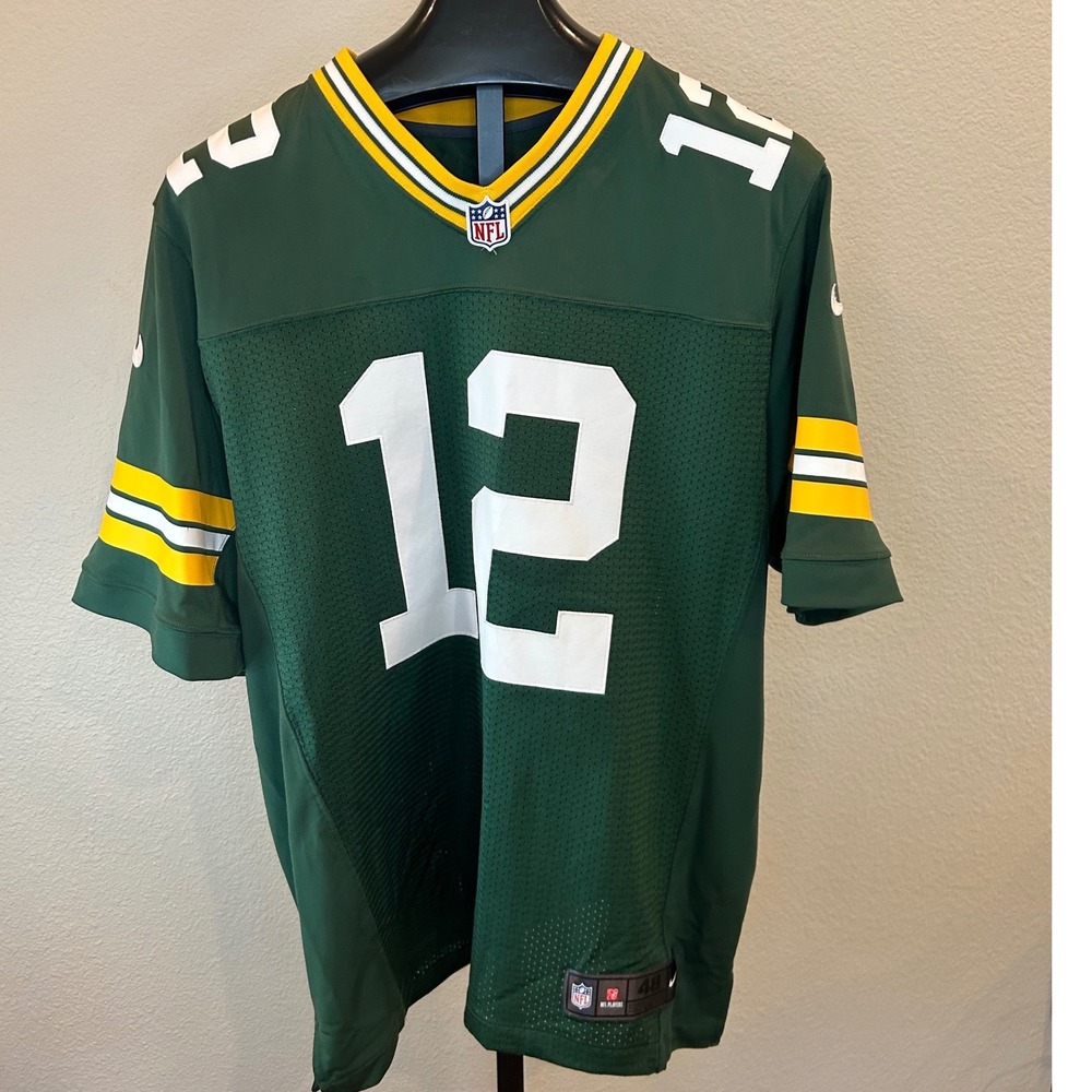 Nike Green Bay Packers Aaron Rodgers 12 On Field Jersey Mens 48 Green NFL